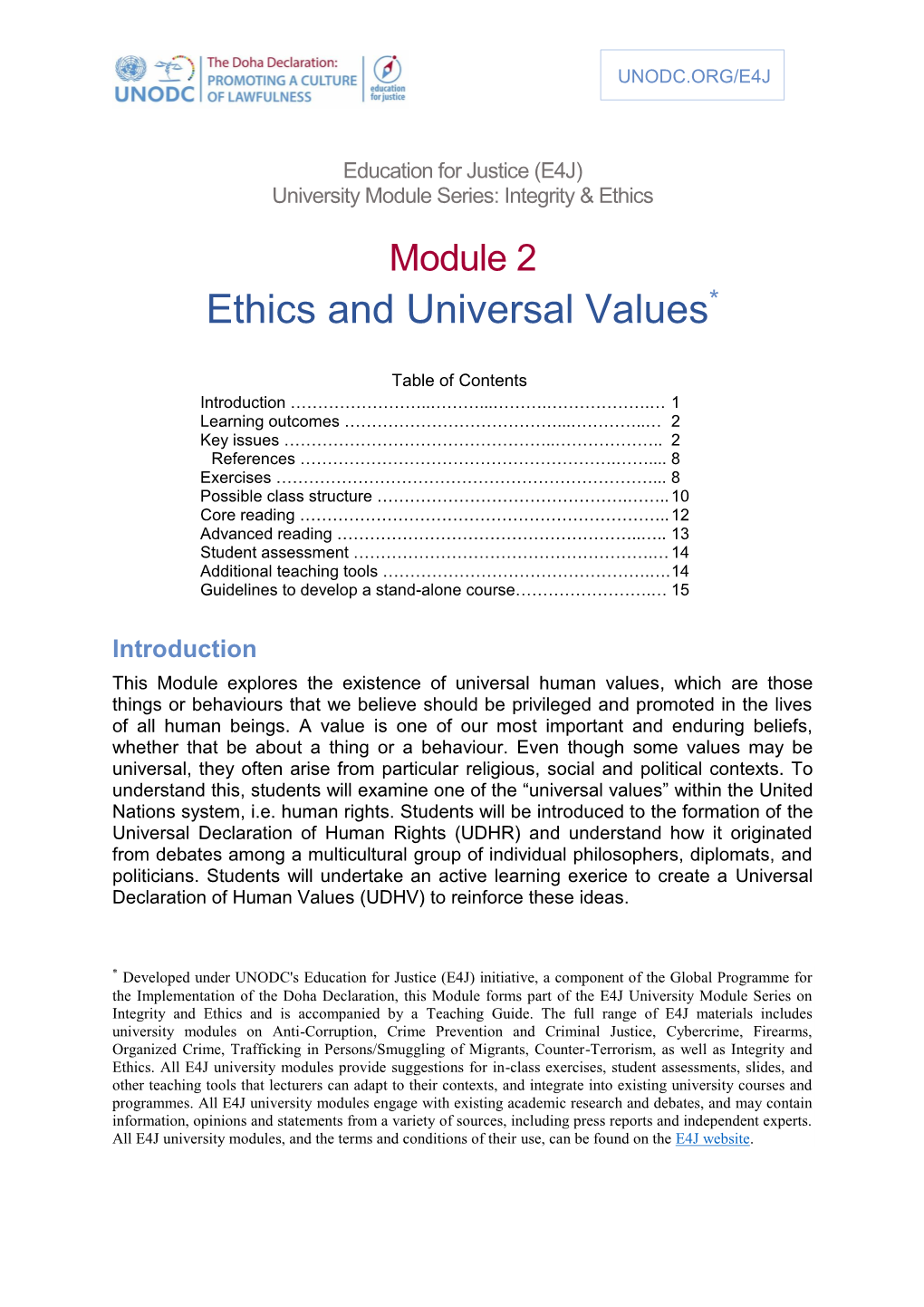 Module 2 Ethics and Universal Values*