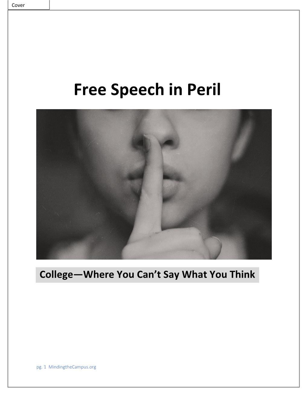Free Speech in Peril