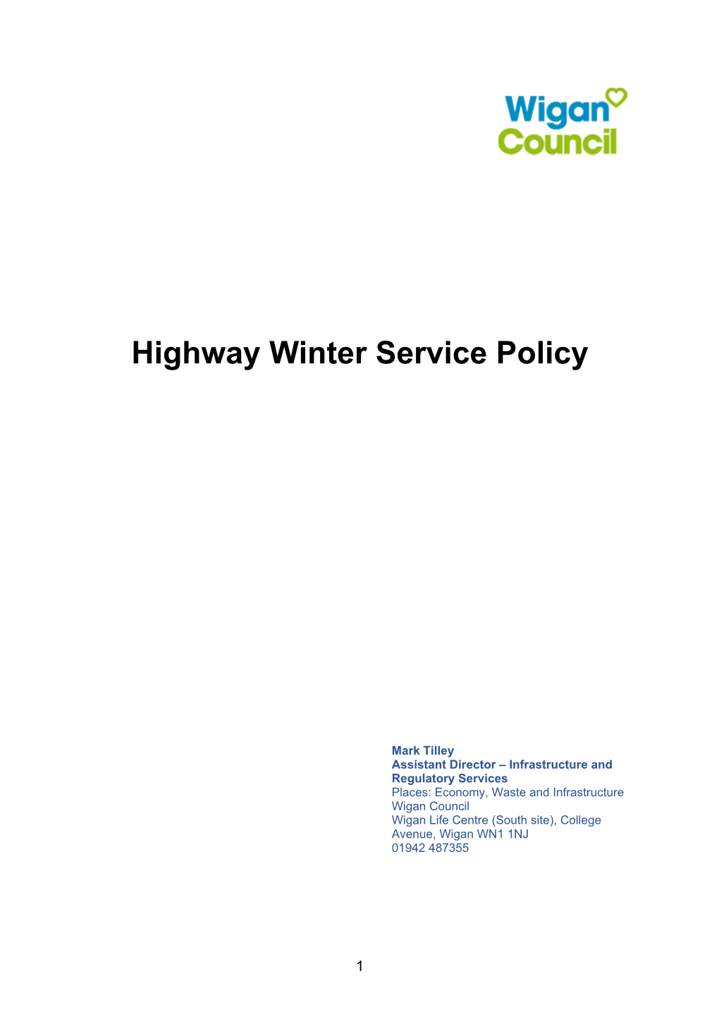 Highway Winter Service Policy