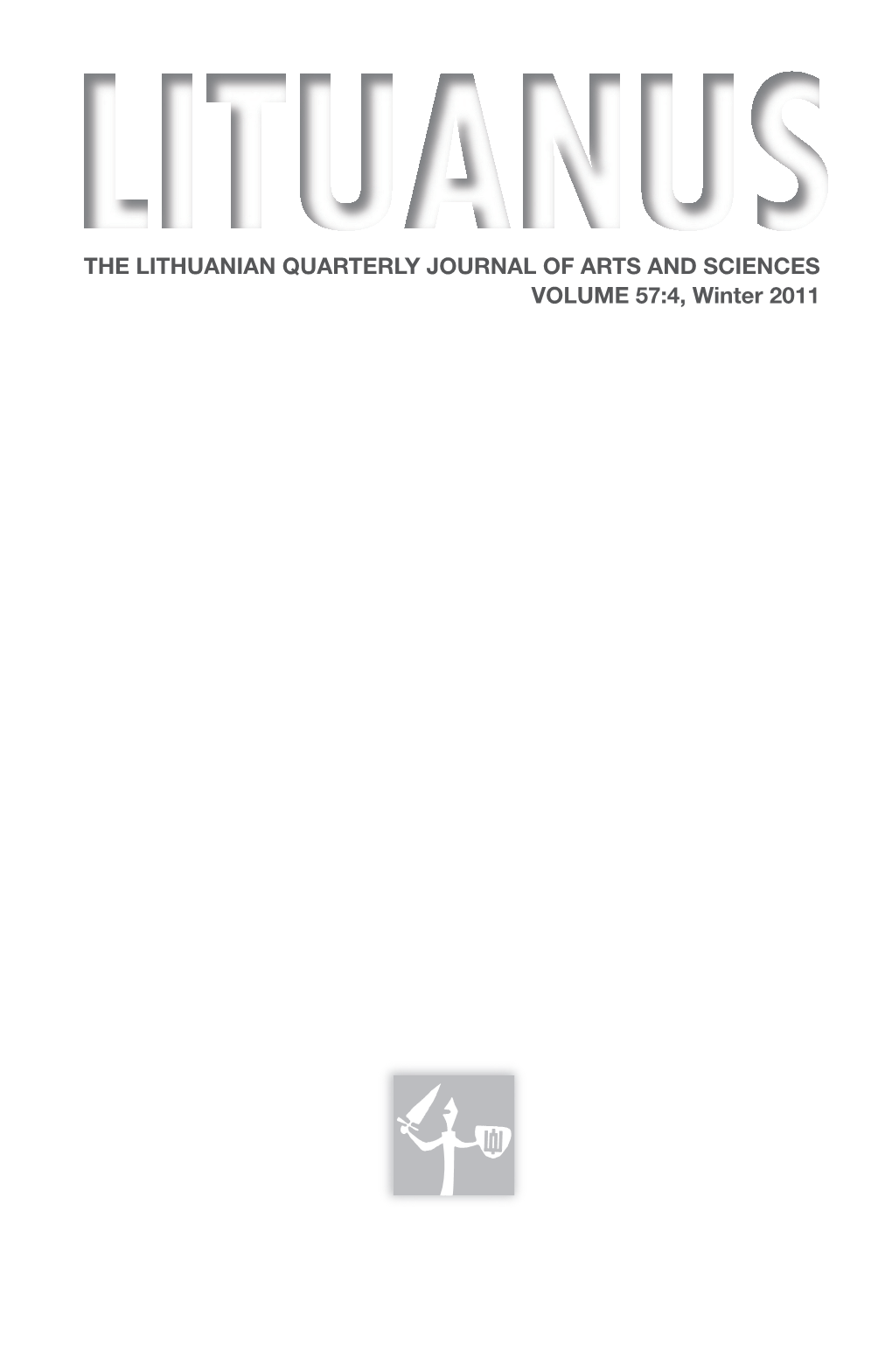 The Lithuanian Quarterly Journal of Arts And