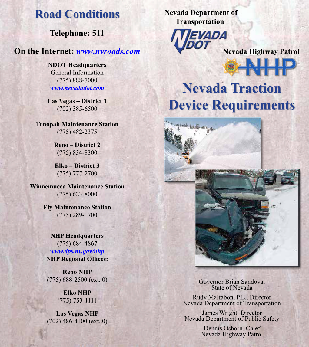 Nevada Traction Device Requirements Brochure