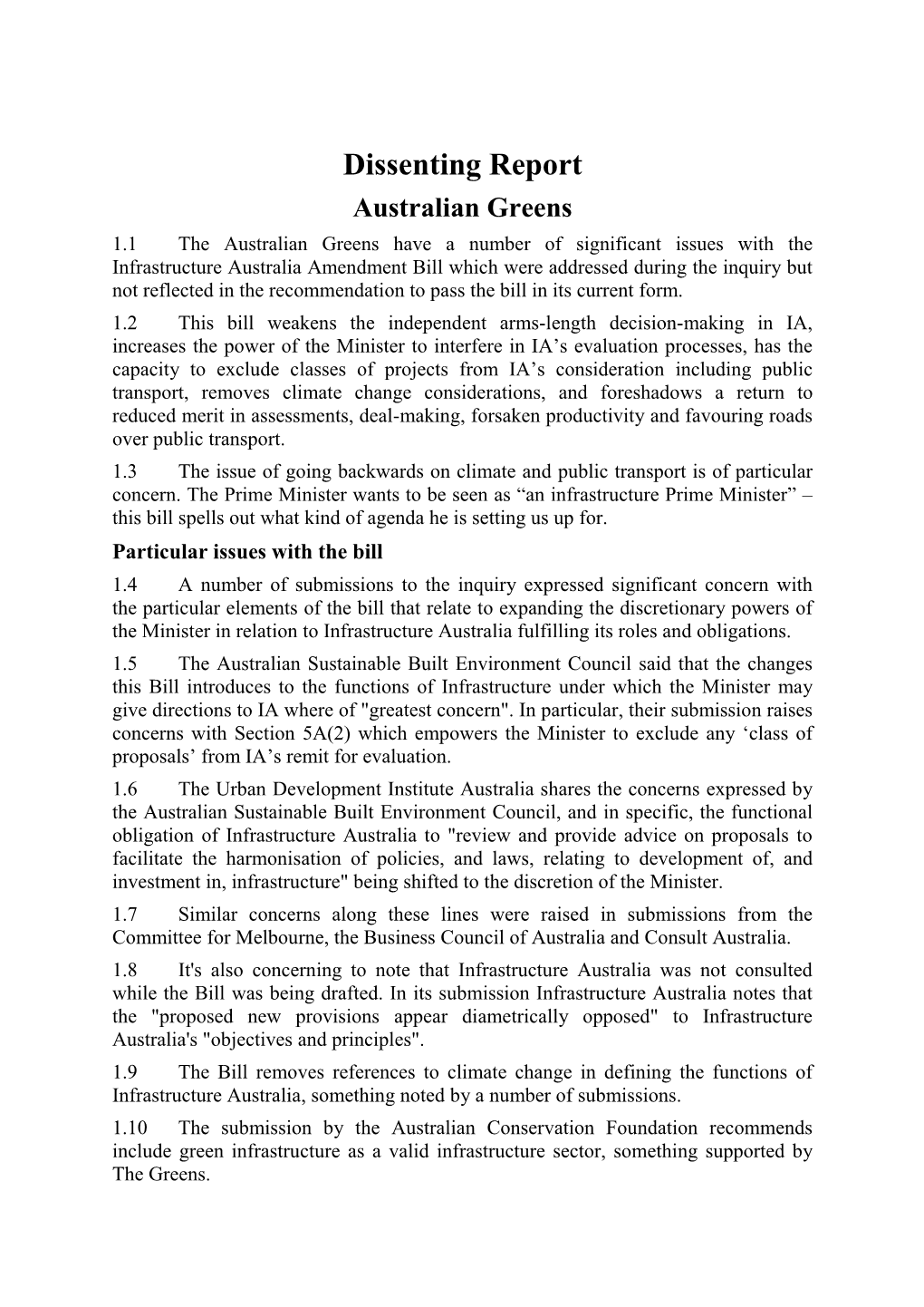 Infrastructure Australia Amendment Bill 2013 [Provisions]