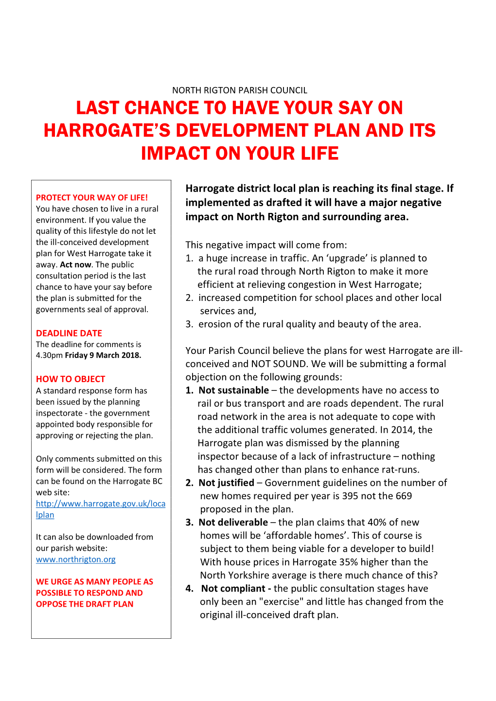 Last Chance to Have Your Say on Harrogate's