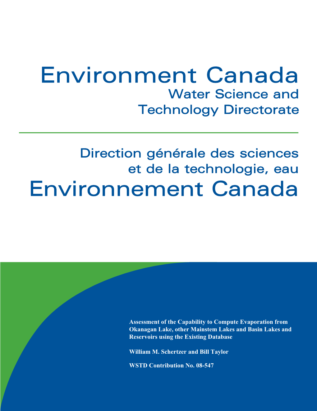 Environment Canada Water Science and Technology Directorate