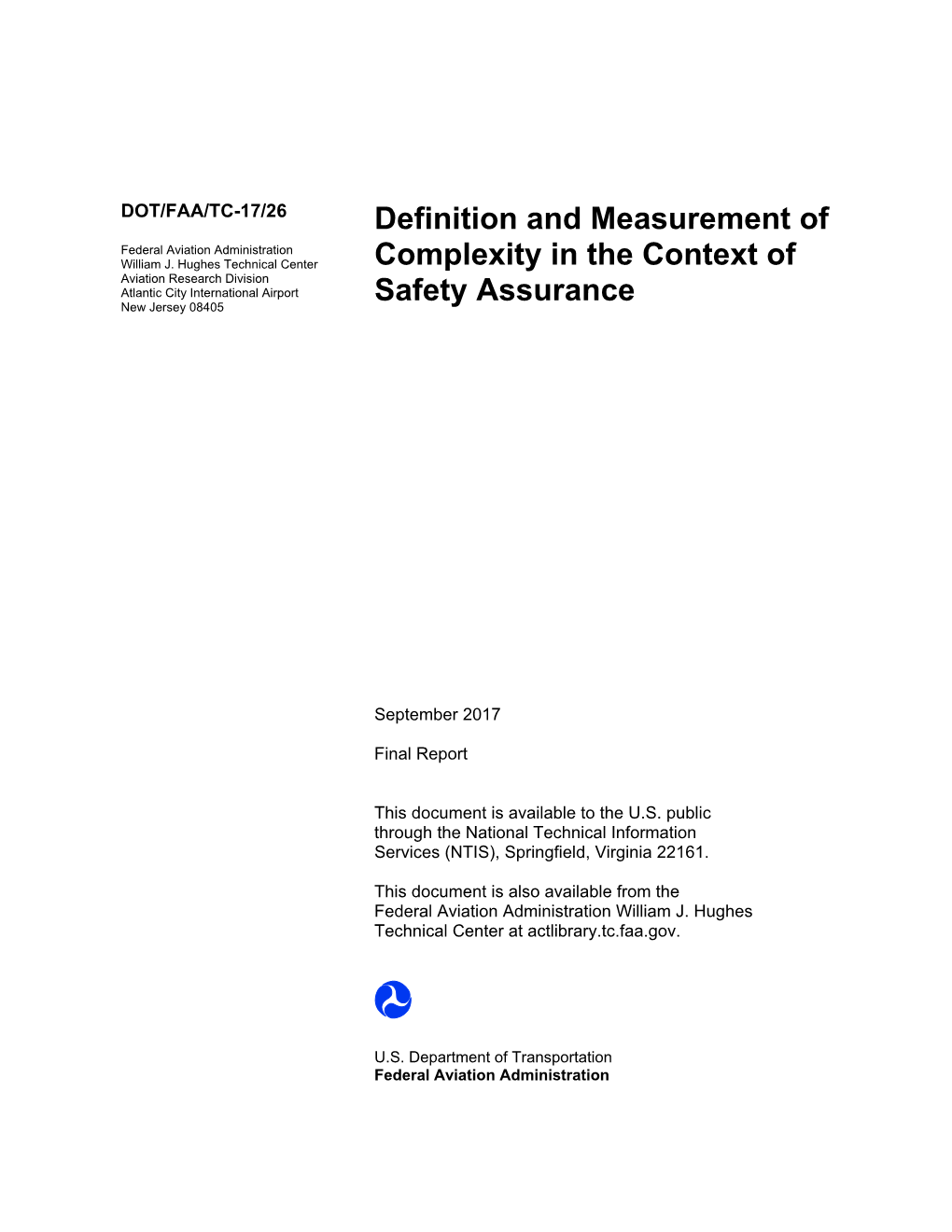 Definition and Measurement of Complexity in the Context of Safety