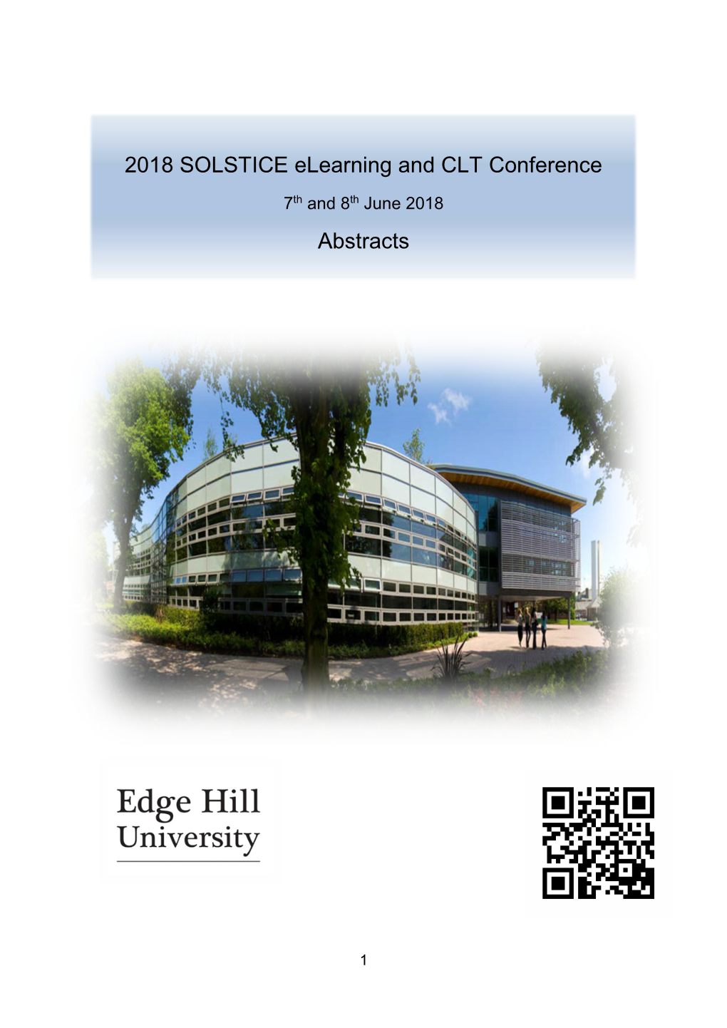 2018 SOLSTICE Elearning and CLT Conference Abstracts