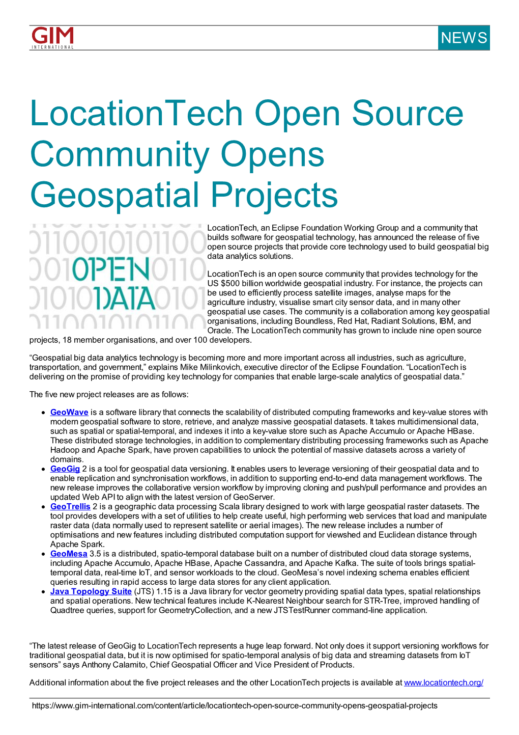 Locationtech Open Source Community Opens Geospatial Projects