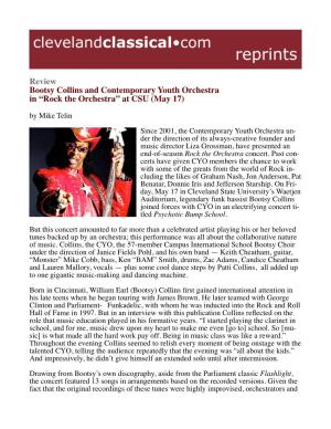 Review Bootsy Collins and Contemporary Youth Orchestra In