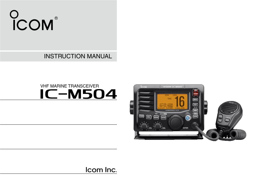 IC-M504 Instruction Manual