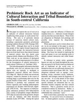 Prehistoric Rock Art As an Indicator of Cultural Interaction and Tribal Boundaries in South-Central California