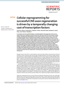Cellular Reprogramming for Successful CNS Axon Regeneration Is