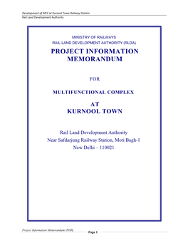 Model Request for Qualification for PPP Projects PROJECT INFORMATION MEMORANDUM