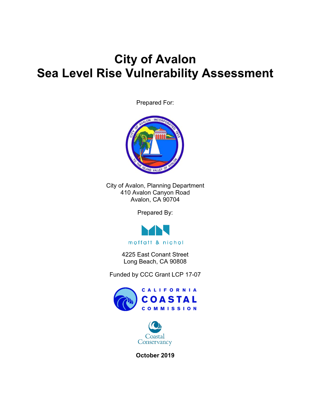 City of Avalon Sea Level Rise Vulnerability Assessment