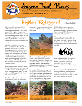 News and Information from the Arizona Trail Association Summer 2016 | Volume 24, No