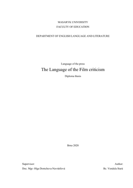 The Language of the Film Criticism
