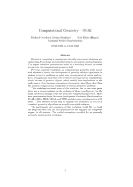 Computational Geometry – 99102