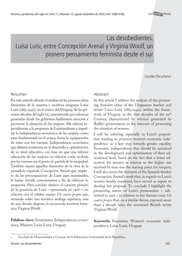 Las Desobedientes. Luisa Luisi, Entre Concepción Arenal Y Virginia Woolf, Un Pionero Pensamiento Feminista Desde El Sur