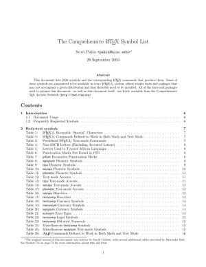 The Comprehensive Latex Symbol List
