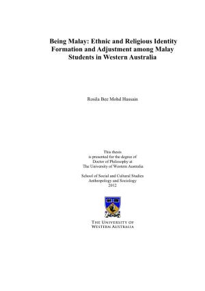 Being Malay: Ethnic and Religious Identity Formation and Adjustment Among Malay Students in Western Australia