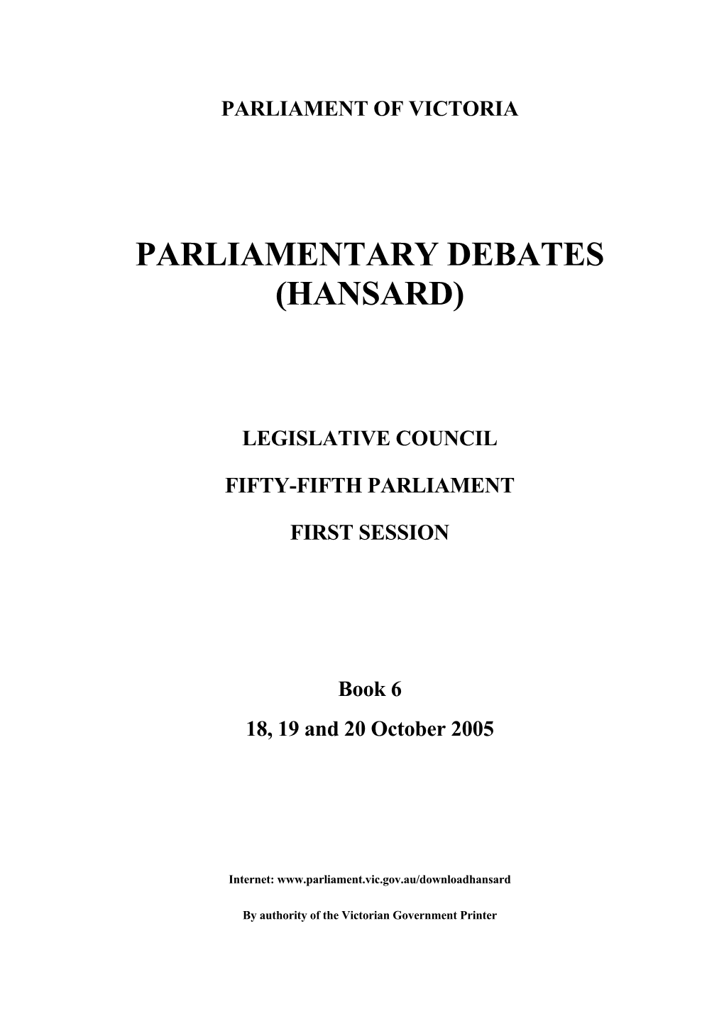 Book 6 18, 19 and 20 October 2005