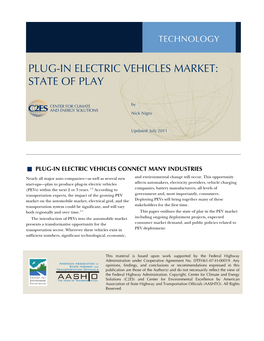 Plug-In Electric Vehicles Market: State of Play