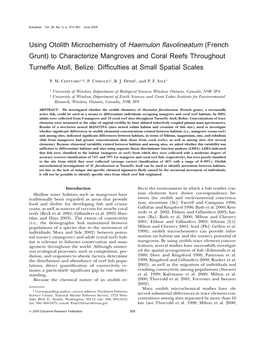 Using Otolith Microchemistry of Haemulon Flavolineatum (French