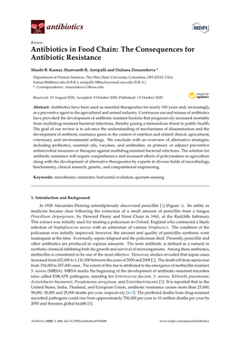 The Consequences for Antibiotic Resistance