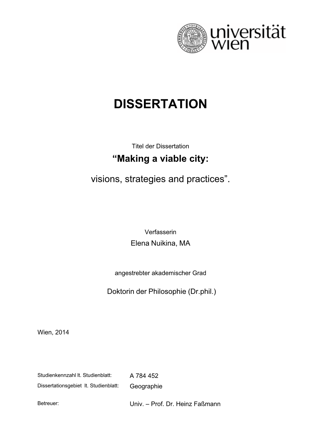 Dissertation