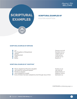 Scriptural Examples of Examples Foster/Adoption