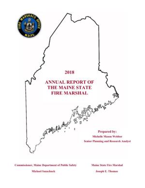 2018 Annual Report of the Maine State Fire Marshal