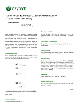 Lichenase 26A & Cellulase 5E, Clostridium Thermocellum Ctlic5e