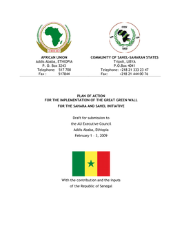 Plan of Action for the Implementation of the Great Green Wall for the Sahara and Sahel Initiative