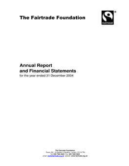 Annual Report and Financial Statements for the Year Ended 31 December 2004