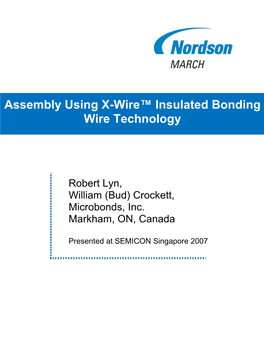 Assembly Using X-Wire™ Insulated Bonding Wire Technology