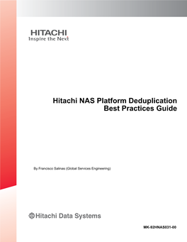 Hitachi NAS Platform Deduplication Best Practices Guide