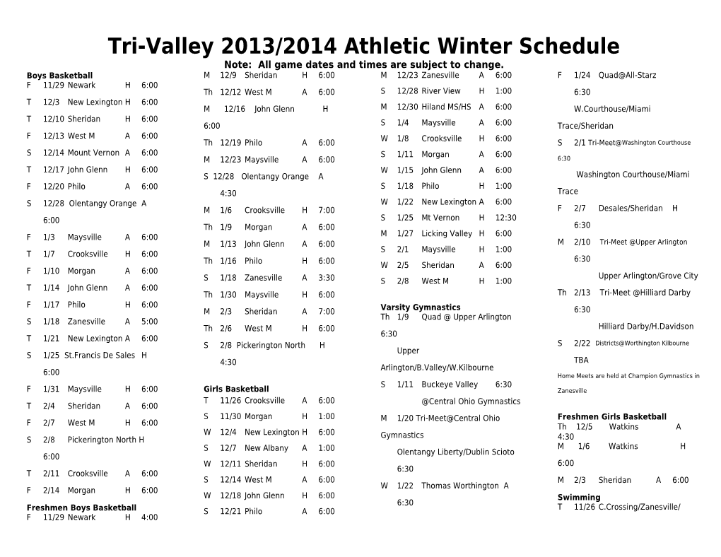 Varsity/Reserve Volleyball