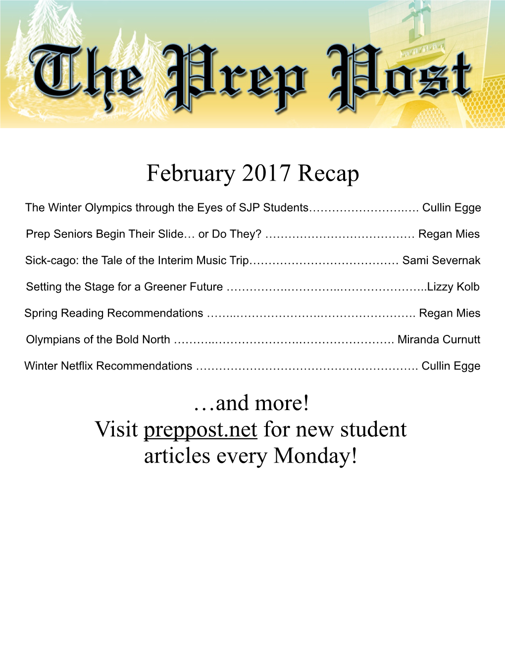 February 2017 Recap