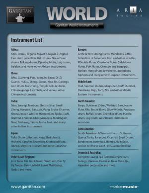 Instrument List