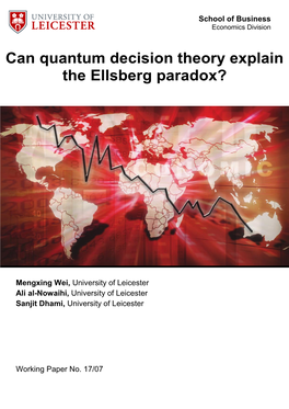 Can Quantum Decision Theory Explain the Ellsberg Paradox?