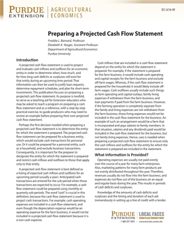Preparing a Projected Cash Flow Statement Freddie L
