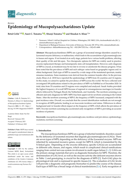 Epidemiology of Mucopolysaccharidoses Update