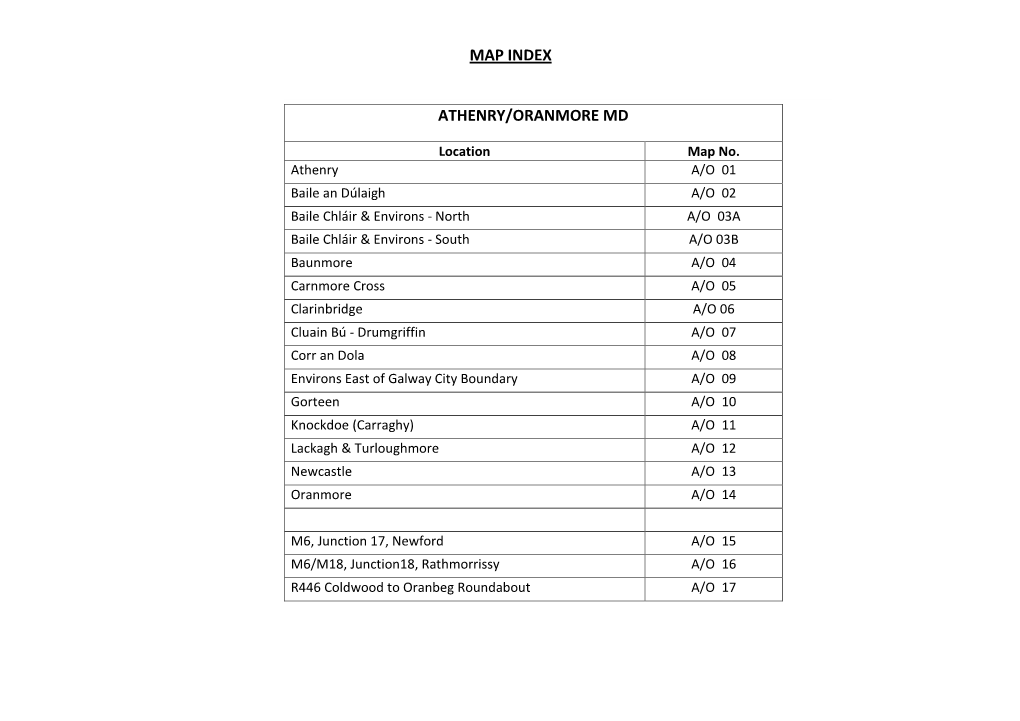 Athenry/Oranmore Municipal District – Location Maps