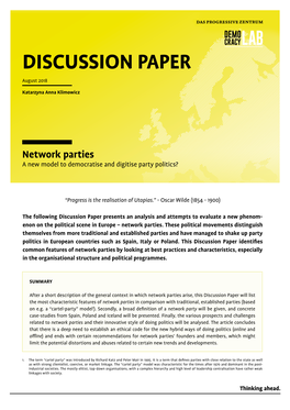 Discussion Paper "Network Parties"