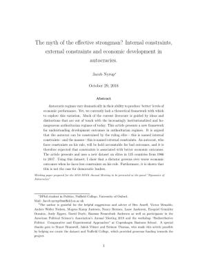 The Myth of the Effective Strongman? Internal Constraints, External Constraints and Economic Development in Autocracies