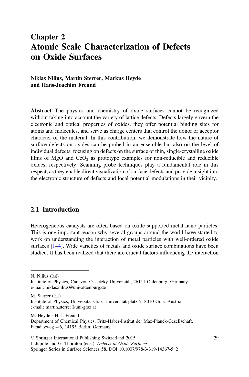 Atomic Scale Characterization of Defects on Oxide Surfaces