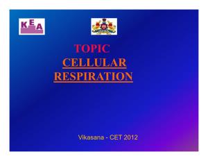 Topic Cellular Respiration