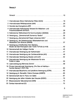 INHALT Vorwort 10 1 Internationale Allianz Katholischer Ritter (IACK)