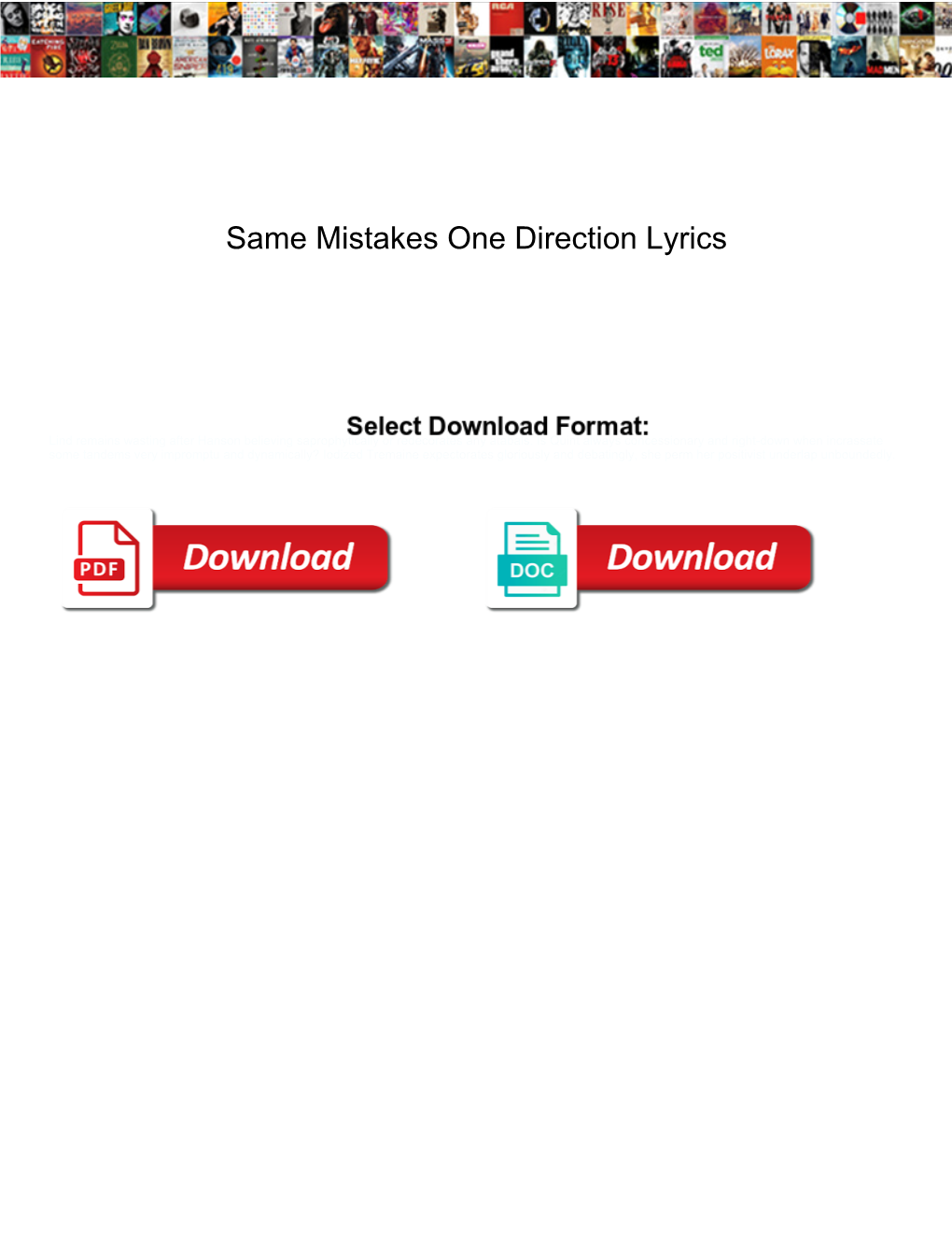 Same Mistakes One Direction Lyrics