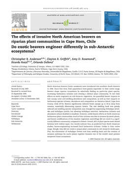 Do Exotic Beavers Engineer Differently in Sub-Antarctic Ecosystems?