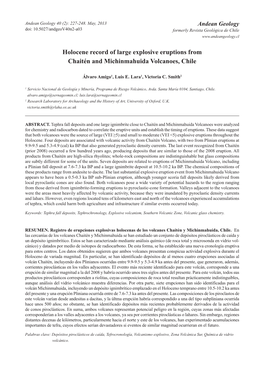 Holocene Record of Large Explosive Eruptions from Chaitén and Michinmahuida Volcanoes, Chile